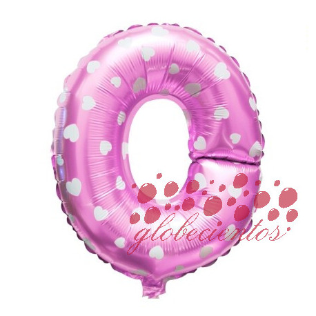 Globo letra O rosa, 38 cm