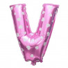 Globo letra V rosa, 38 cm