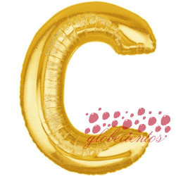 Globo letra C dorada, 97 cm