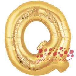 Globo letra Q dorada, 97 cm