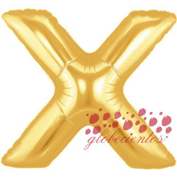 Globo letra X dorada, 97 cm