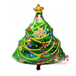 Globo árbol navidad "Merry Christmas", 63x45 cm