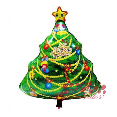 Globo árbol navidad "Merry Christmas", 63x45 cm