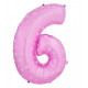 Globo número 6 rosa, 38 cm