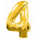 Globo número 4 dorado, 97 cm