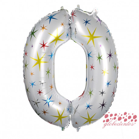Globo número 0 estrellas, 97 cm