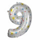 Globo número 9 estrellas, 97 cm