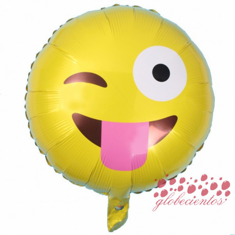Globo emoticono guiño con lengua, 45 cm