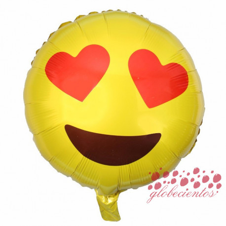 Globo emoticono enamorado, 45 cm