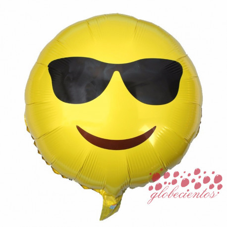 Globo emoticono gafas, 45 cm