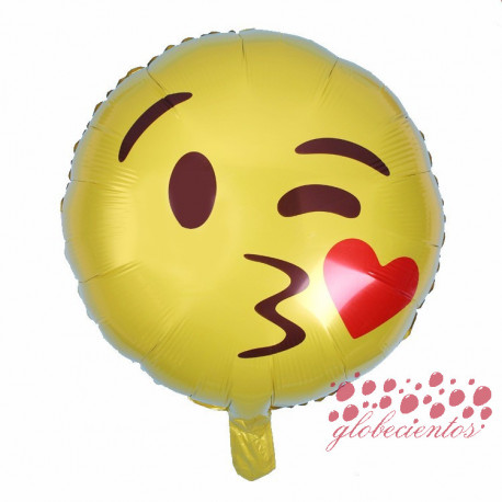 Globo emoticono beso, 45 cm