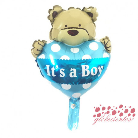 Oso corazón azul "It's a Boy", 43x29 cm