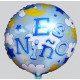 Globo redondo nubes y estrellas &quot;Es Niño&quot;, 45 cm