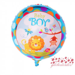 Globo redondo animales "Baby BOY", 45 cm