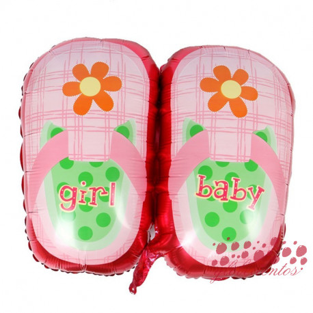 Globo zapatillas rosas "baby girl", 75x55 cm