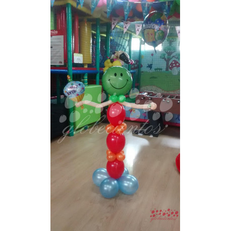 Muñeco de globos más globo foil con helio, 1.5 m