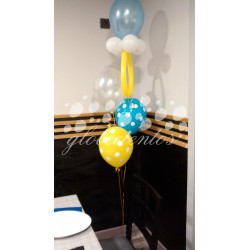 Bouquet chupete con tres globos con helio