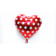 Globo corazón rojo con lunares 45 cm