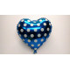 Globo corazón azul con lunares 45 cm
