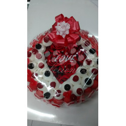 Tarta de gominolas forma de corazón