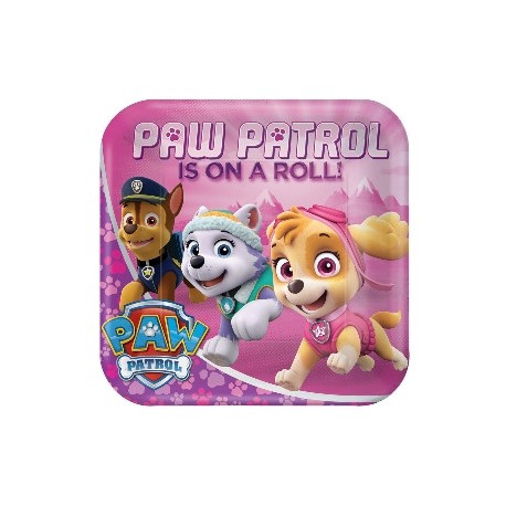 Platos Patrulla Canina rosa