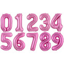 Globos números en rosa