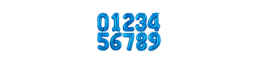 Globos con forma de número color azul de 97 cm