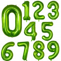 Globos con forma de número color VERDE CLARO de 97 cm