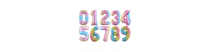 Globos con forma de número color JASPEADO de 97 cm