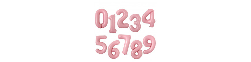 Globos con forma de número color ROSA CLARO de 97 cm